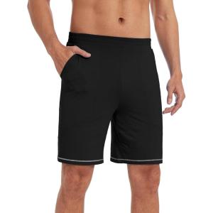 imageWiWi Viscose from Bamboo Pajama Short for Men Soft Knit Sleep Bottoms Summer Lounge Short Pants Cool Loungewear SXXLBblack