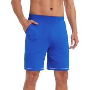 imageWiWi Viscose from Bamboo Pajama Short for Men Soft Knit Sleep Bottoms Summer Lounge Short Pants Cool Loungewear SXXLBbright Blue