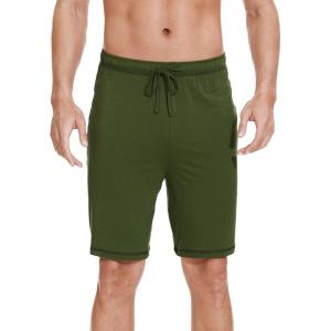 imageWiWi Viscose from Bamboo Pajama Short for Men Soft Knit Sleep Bottoms Summer Lounge Short Pants Cool Loungewear SXXLCarmy Green
