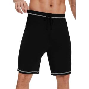 imageWiWi Viscose from Bamboo Pajama Short for Men Soft Knit Sleep Bottoms Summer Lounge Short Pants Cool Loungewear SXXLCblack