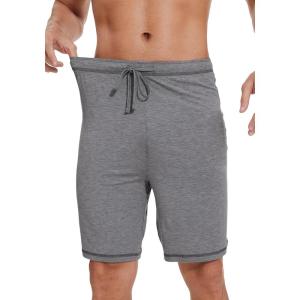 imageWiWi Viscose from Bamboo Pajama Short for Men Soft Knit Sleep Bottoms Summer Lounge Short Pants Cool Loungewear SXXLCheather Grey