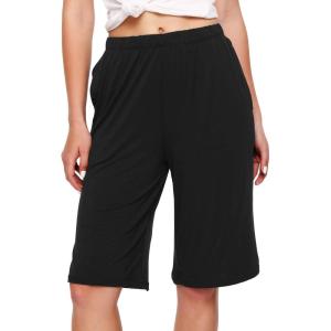 imageWiWi Viscose from Bamboo Soft Sleep Shorts for Women Pajama Bottoms Lounge Plus Size Lightweight Short Pants S3XBlack