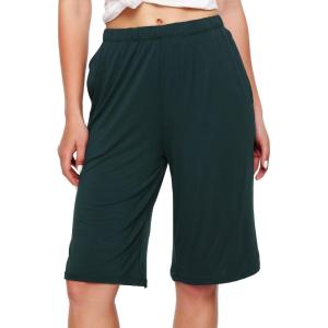 imageWiWi Viscose from Bamboo Soft Sleep Shorts for Women Pajama Bottoms Lounge Plus Size Lightweight Short Pants S3XBlackish Green