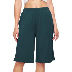 imageWiWi Viscose from Bamboo Soft Sleep Shorts for Women Pajama Bottoms Lounge Plus Size Lightweight Short Pants S3XDark Bluish Green