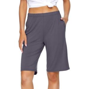 imageWiWi Viscose from Bamboo Soft Sleep Shorts for Women Pajama Bottoms Lounge Plus Size Lightweight Short Pants S3XDark Grey