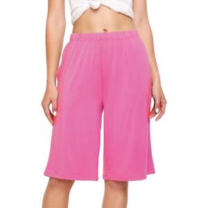 imageWiWi Viscose from Bamboo Soft Sleep Shorts for Women Pajama Bottoms Lounge Plus Size Lightweight Short Pants S3XRaspberry Pink