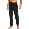 imageWiWi Mens Bamboo Viscose Pajama Jogger Pants Open Fly Lounge Bottoms Sleep Long Pj Joggers Sweatpant SXXLAblack