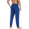 imageWiWi Mens Bamboo Viscose Pajama Jogger Pants Open Fly Lounge Bottoms Sleep Long Pj Joggers Sweatpant SXXLAblue Depth