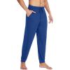 imageWiWi Mens Bamboo Viscose Pajama Jogger Pants Open Fly Lounge Bottoms Sleep Long Pj Joggers Sweatpant SXXLAblue Depth