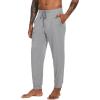imageWiWi Mens Bamboo Viscose Pajama Jogger Pants Open Fly Lounge Bottoms Sleep Long Pj Joggers Sweatpant SXXLAheather Grey