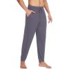 imageWiWi Mens Bamboo Viscose Pajama Jogger Pants Open Fly Lounge Bottoms Sleep Long Pj Joggers Sweatpant SXXLApurplish Grey