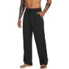 imageWiWi Mens Pajama Pants Soft Lounge Bottoms Sweatpants Button Fly Sleep Pjs Pant with Pockets Viscose from Bamboo SXXLBlack