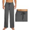 imageWiWi Mens Pajama Pants Soft Lounge Bottoms Sweatpants Button Fly Sleep Pjs Pant with Pockets Viscose from Bamboo SXXLDark Heather Grey