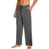 imageWiWi Mens Pajama Pants Soft Lounge Bottoms Sweatpants Button Fly Sleep Pjs Pant with Pockets Viscose from Bamboo SXXLDark Heather Grey