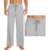 imageWiWi Mens Pajama Pants Soft Lounge Bottoms Sweatpants Button Fly Sleep Pjs Pant with Pockets Viscose from Bamboo SXXLHeather Grey