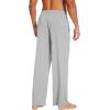imageWiWi Mens Pajama Pants Soft Lounge Bottoms Sweatpants Button Fly Sleep Pjs Pant with Pockets Viscose from Bamboo SXXLHeather Grey