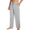imageWiWi Mens Pajama Pants Soft Lounge Bottoms Sweatpants Button Fly Sleep Pjs Pant with Pockets Viscose from Bamboo SXXLHeather Grey
