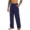 imageWiWi Mens Pajama Pants Soft Lounge Bottoms Sweatpants Button Fly Sleep Pjs Pant with Pockets Viscose from Bamboo SXXLNavy