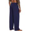 imageWiWi Mens Pajama Pants Soft Lounge Bottoms Sweatpants Button Fly Sleep Pjs Pant with Pockets Viscose from Bamboo SXXLNavy