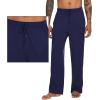 imageWiWi Mens Pajama Pants Soft Lounge Bottoms Sweatpants Button Fly Sleep Pjs Pant with Pockets Viscose from Bamboo SXXLNavy