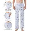 imageWiWi Mens Pajama Pants Soft Lounge Bottoms Sweatpants Button Fly Sleep Pjs Pant with Pockets Viscose from Bamboo SXXLSkiing on Light Blue
