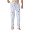 imageWiWi Mens Pajama Pants Soft Lounge Bottoms Sweatpants Button Fly Sleep Pjs Pant with Pockets Viscose from Bamboo SXXLSkiing on Light Blue