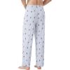imageWiWi Mens Pajama Pants Soft Lounge Bottoms Sweatpants Button Fly Sleep Pjs Pant with Pockets Viscose from Bamboo SXXLSkiing on Light Blue