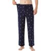 imageWiWi Mens Pajama Pants Soft Lounge Bottoms Sweatpants Button Fly Sleep Pjs Pant with Pockets Viscose from Bamboo SXXLSkiing on Navy