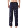 imageWiWi Mens Pajama Pants Soft Lounge Bottoms Sweatpants Button Fly Sleep Pjs Pant with Pockets Viscose from Bamboo SXXLSkiing on Navy
