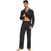 imageWiWi Mens Pajama Set Soft Sleepwear Button Down Pajamas Sets Classic Notch Collar Loungewear Viscose from Bamboo Pjs SXXLAblack