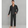 imageWiWi Mens Pajama Set Soft Sleepwear Button Down Pajamas Sets Classic Notch Collar Loungewear Viscose from Bamboo Pjs SXXLAblack