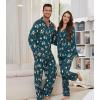 imageWiWi Mens Pajama Set Soft Sleepwear Button Down Pajamas Sets Classic Notch Collar Loungewear Viscose from Bamboo Pjs SXXLAchristmas Elk on Green