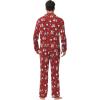imageWiWi Mens Pajama Set Soft Sleepwear Button Down Pajamas Sets Classic Notch Collar Loungewear Viscose from Bamboo Pjs SXXLAchristmas Elk on Red
