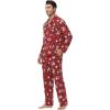 imageWiWi Mens Pajama Set Soft Sleepwear Button Down Pajamas Sets Classic Notch Collar Loungewear Viscose from Bamboo Pjs SXXLAchristmas Elk on Red