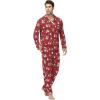 imageWiWi Mens Pajama Set Soft Sleepwear Button Down Pajamas Sets Classic Notch Collar Loungewear Viscose from Bamboo Pjs SXXLAchristmas Elk on Red
