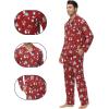 imageWiWi Mens Pajama Set Soft Sleepwear Button Down Pajamas Sets Classic Notch Collar Loungewear Viscose from Bamboo Pjs SXXLAchristmas Elk on Red