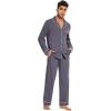 imageWiWi Mens Pajama Set Soft Sleepwear Button Down Pajamas Sets Classic Notch Collar Loungewear Viscose from Bamboo Pjs SXXLAdark Grey