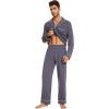 imageWiWi Mens Pajama Set Soft Sleepwear Button Down Pajamas Sets Classic Notch Collar Loungewear Viscose from Bamboo Pjs SXXLAdark Grey