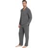 imageWiWi Mens Pajama Set Soft Sleepwear Button Down Pajamas Sets Classic Notch Collar Loungewear Viscose from Bamboo Pjs SXXLAdark Heather Grey