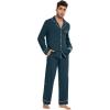 imageWiWi Mens Pajama Set Soft Sleepwear Button Down Pajamas Sets Classic Notch Collar Loungewear Viscose from Bamboo Pjs SXXLAdeep Teal
