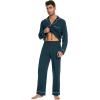 imageWiWi Mens Pajama Set Soft Sleepwear Button Down Pajamas Sets Classic Notch Collar Loungewear Viscose from Bamboo Pjs SXXLAdeep Teal