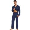 imageWiWi Mens Pajama Set Soft Sleepwear Button Down Pajamas Sets Classic Notch Collar Loungewear Viscose from Bamboo Pjs SXXLAnavy