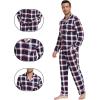 imageWiWi Mens Pajama Set Soft Sleepwear Button Down Pajamas Sets Classic Notch Collar Loungewear Viscose from Bamboo Pjs SXXLAnavyRed Stripe Plaid
