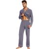 imageWiWi Mens Pajama Set Soft Sleepwear Button Down Pajamas Sets Classic Notch Collar Loungewear Viscose from Bamboo Pjs SXXLApurplish Grey