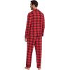 imageWiWi Mens Pajama Set Soft Sleepwear Button Down Pajamas Sets Classic Notch Collar Loungewear Viscose from Bamboo Pjs SXXLAred Plaid