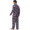 imageWiWi Mens Pajama Set Soft Sleepwear Button Down Pajamas Sets Classic Notch Collar Loungewear Viscose from Bamboo Pjs SXXLAsanta Claus on Navy