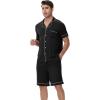 imageWiWi Mens Pajama Set Soft Sleepwear Button Down Pajamas Sets Classic Notch Collar Loungewear Viscose from Bamboo Pjs SXXLBblack