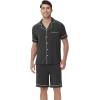 imageWiWi Mens Pajama Set Soft Sleepwear Button Down Pajamas Sets Classic Notch Collar Loungewear Viscose from Bamboo Pjs SXXLBcharcoal Heather