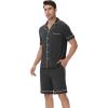 imageWiWi Mens Pajama Set Soft Sleepwear Button Down Pajamas Sets Classic Notch Collar Loungewear Viscose from Bamboo Pjs SXXLBcharcoal Heather