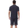 imageWiWi Mens Pajama Set Soft Sleepwear Button Down Pajamas Sets Classic Notch Collar Loungewear Viscose from Bamboo Pjs SXXLBdeer on Navy